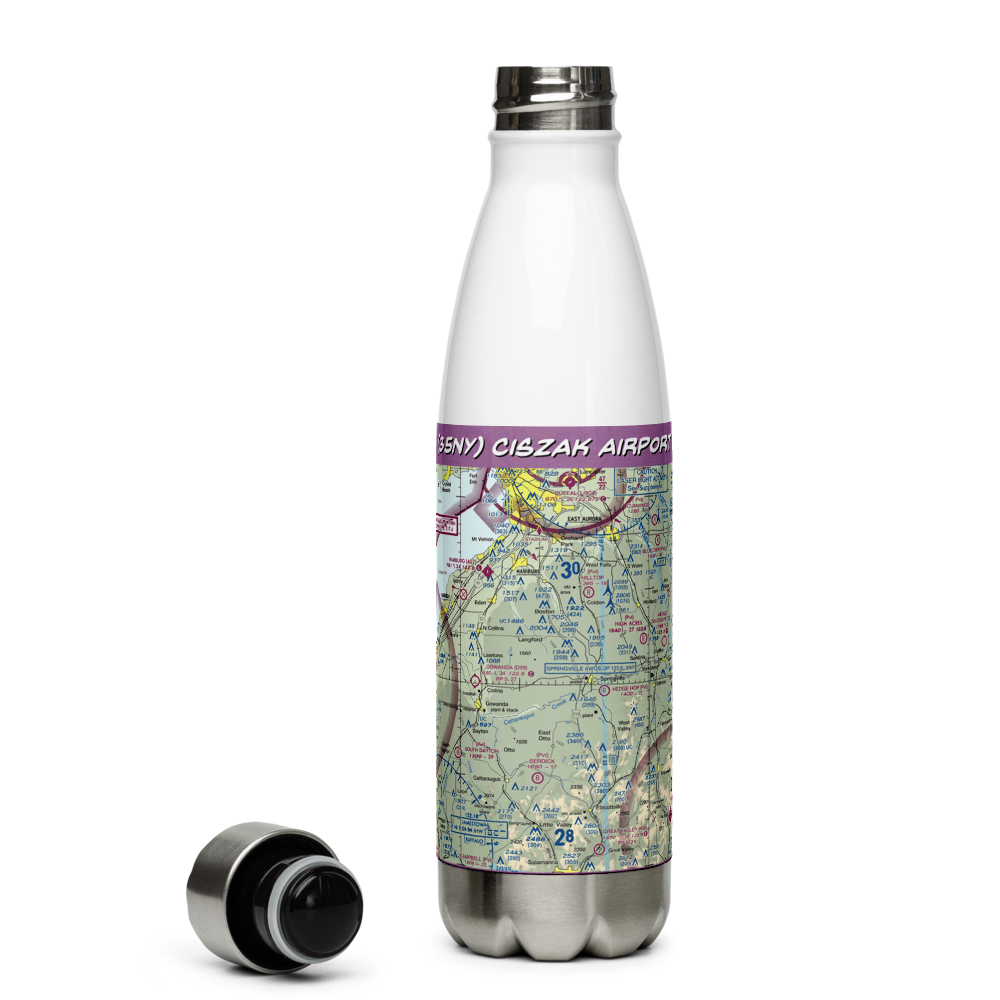 Ciszak Airport (35NY) VFR Sectional Water Bottle 