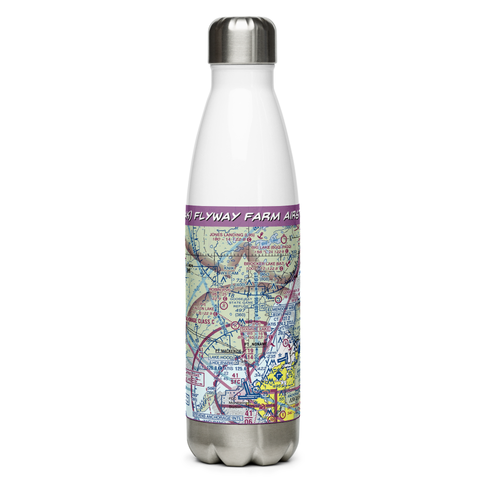 Flyway Farm Airstrip (36AK) VFR Sectional Water Bottle 