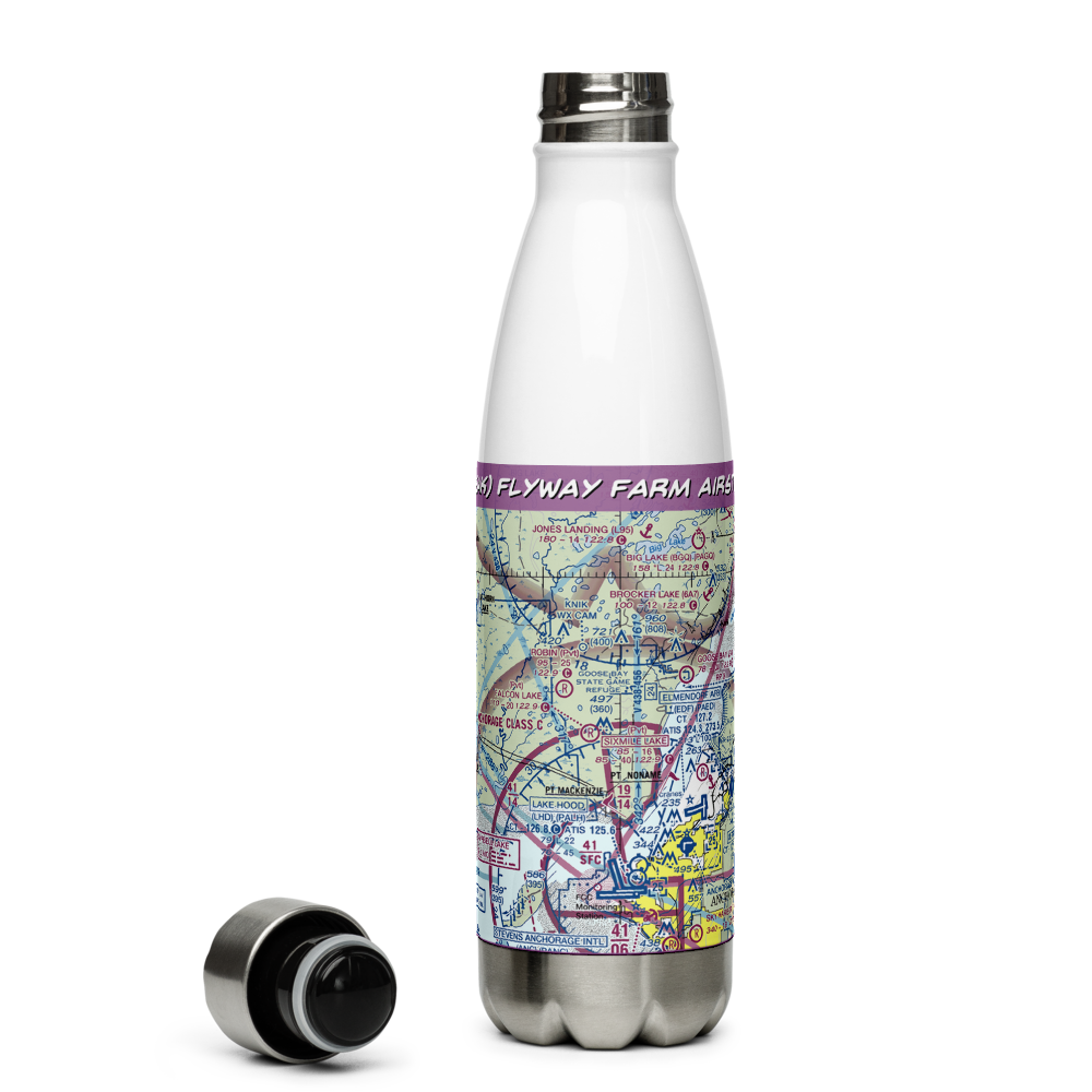 Flyway Farm Airstrip (36AK) VFR Sectional Water Bottle 