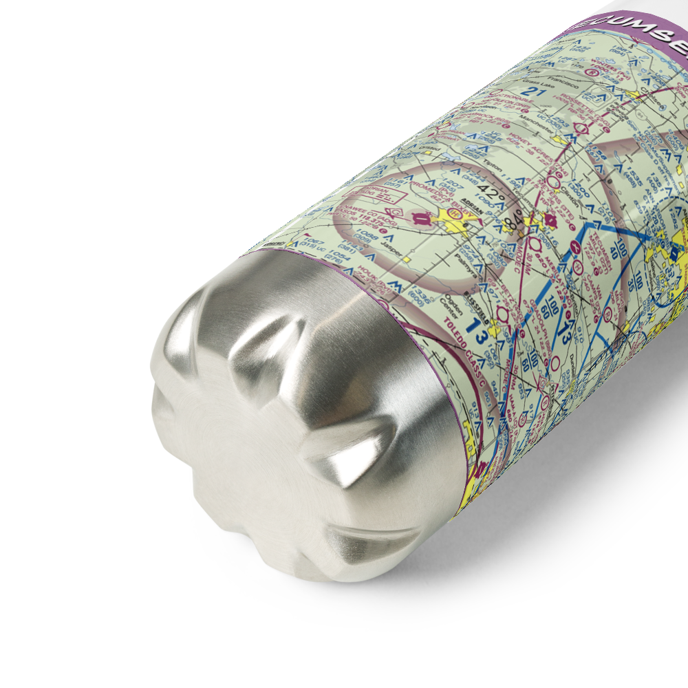 Tecumseh Products Airport (36MI) VFR Sectional Water Bottle 