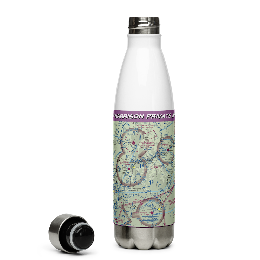 Harrison Private Airport (36MO) VFR Sectional Water Bottle 
