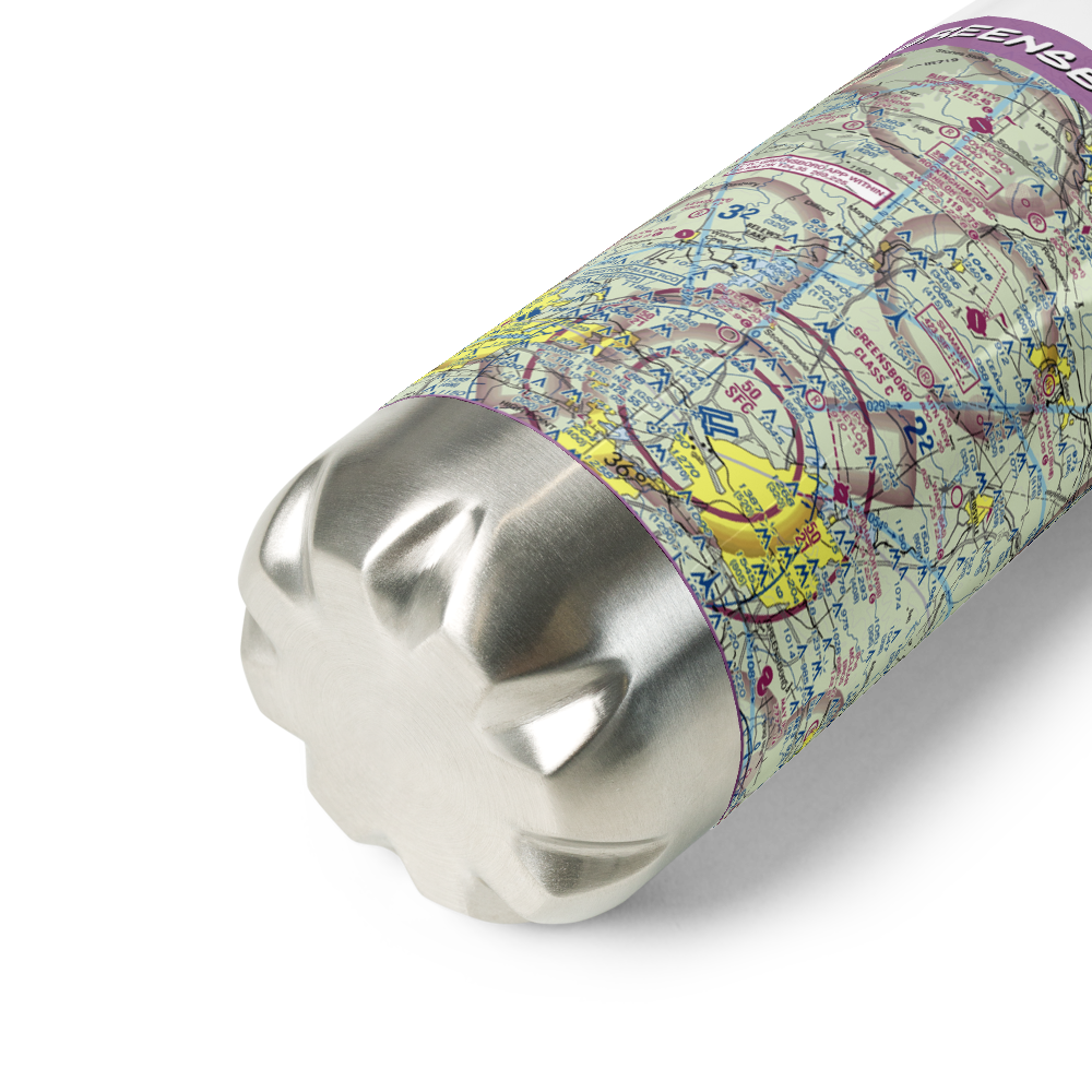 Greensboro North Airport (36NC) VFR Sectional Water Bottle 
