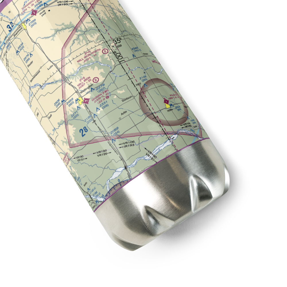 Mill Iron Ranch South Airport (36XS) VFR Sectional Water Bottle 
