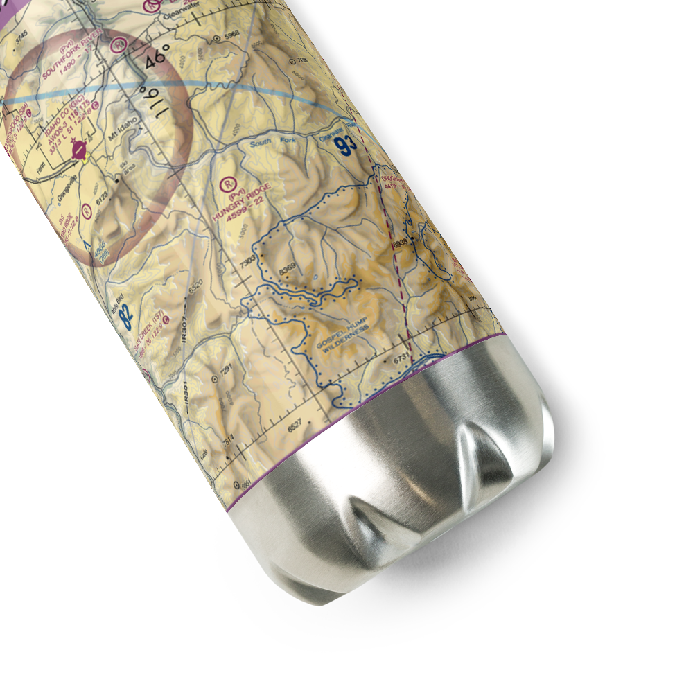 Hungry Ridge Ranch Airport (37ID) VFR Sectional Water Bottle 
