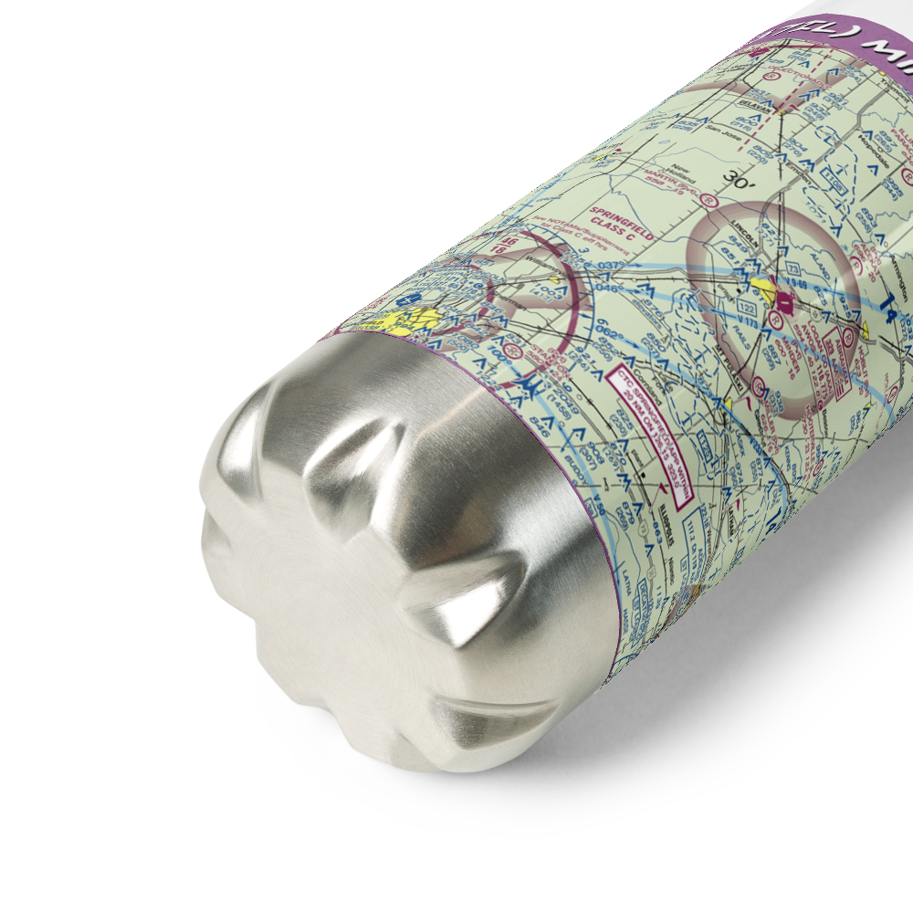 Minder Airport (37IL) VFR Sectional Water Bottle 
