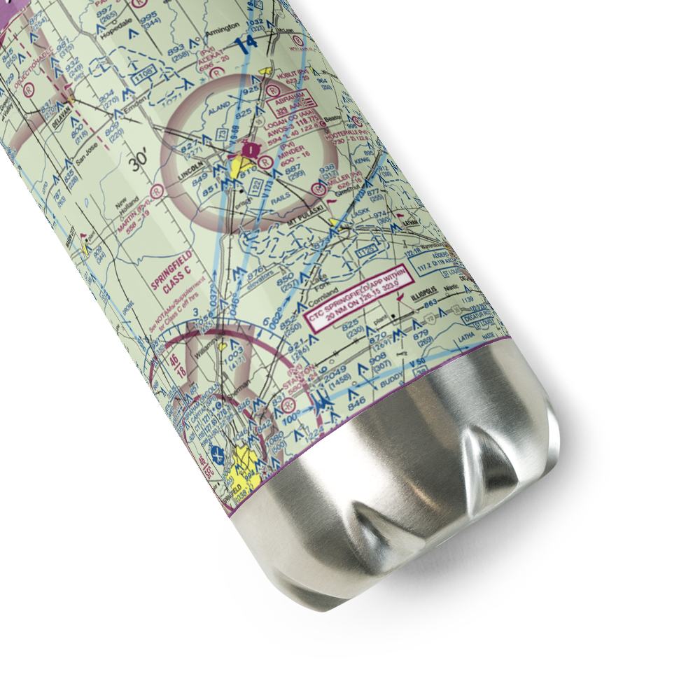 Minder Airport (37IL) VFR Sectional Water Bottle 