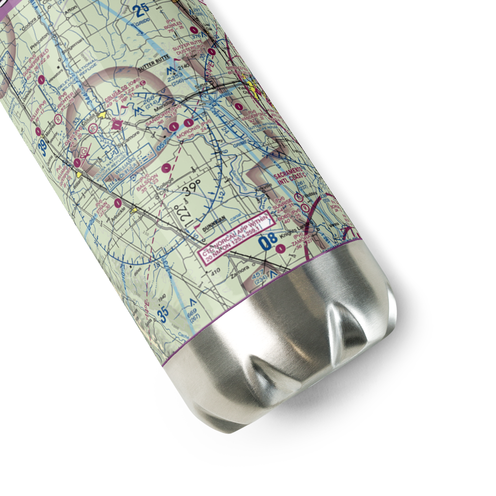 Sanborn Airport (38CN) VFR Sectional Water Bottle 