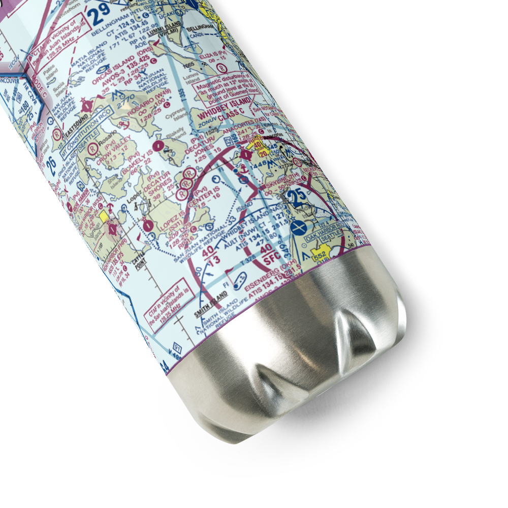 Blakely Island Airport (38WA) VFR Sectional Water Bottle 