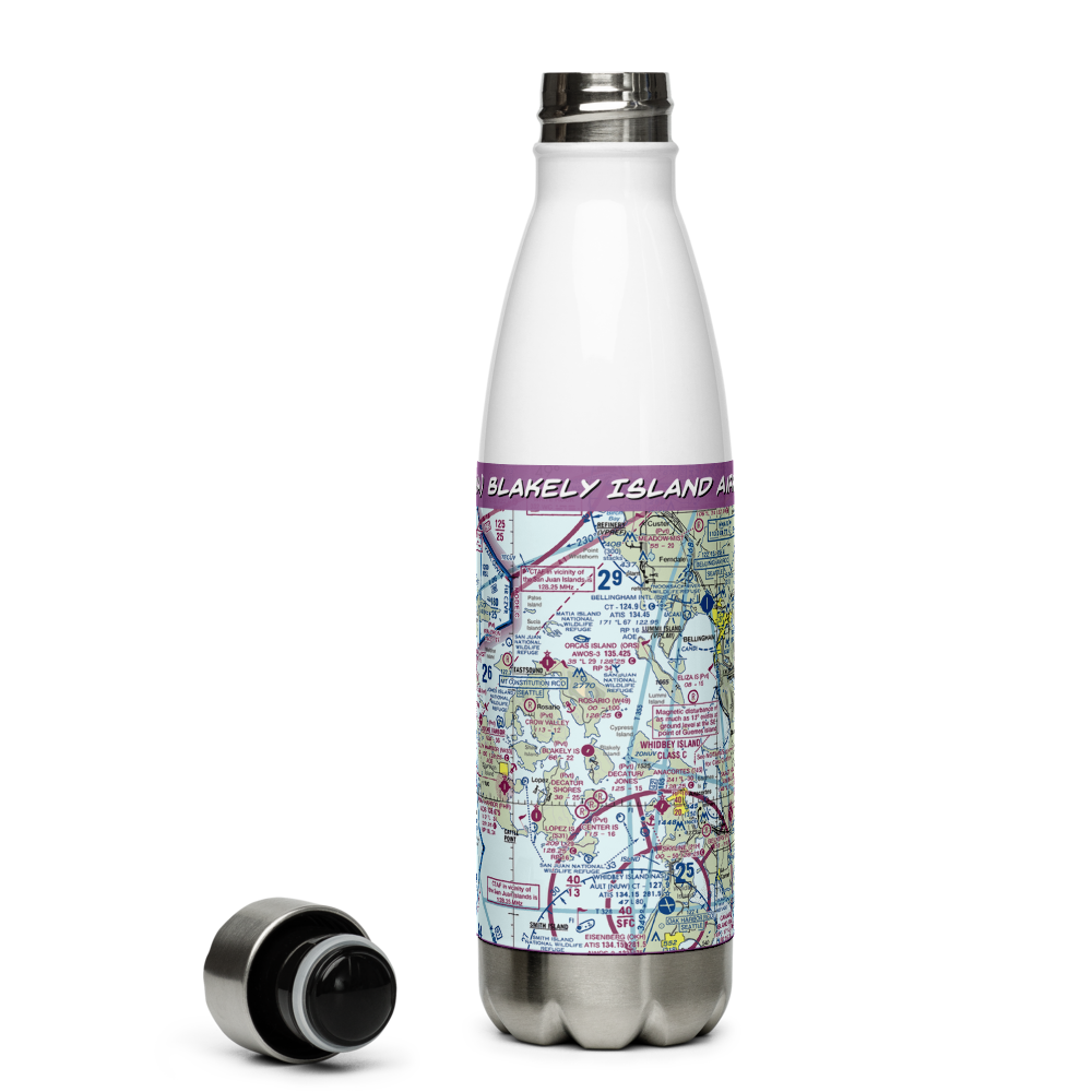 Blakely Island Airport (38WA) VFR Sectional Water Bottle 