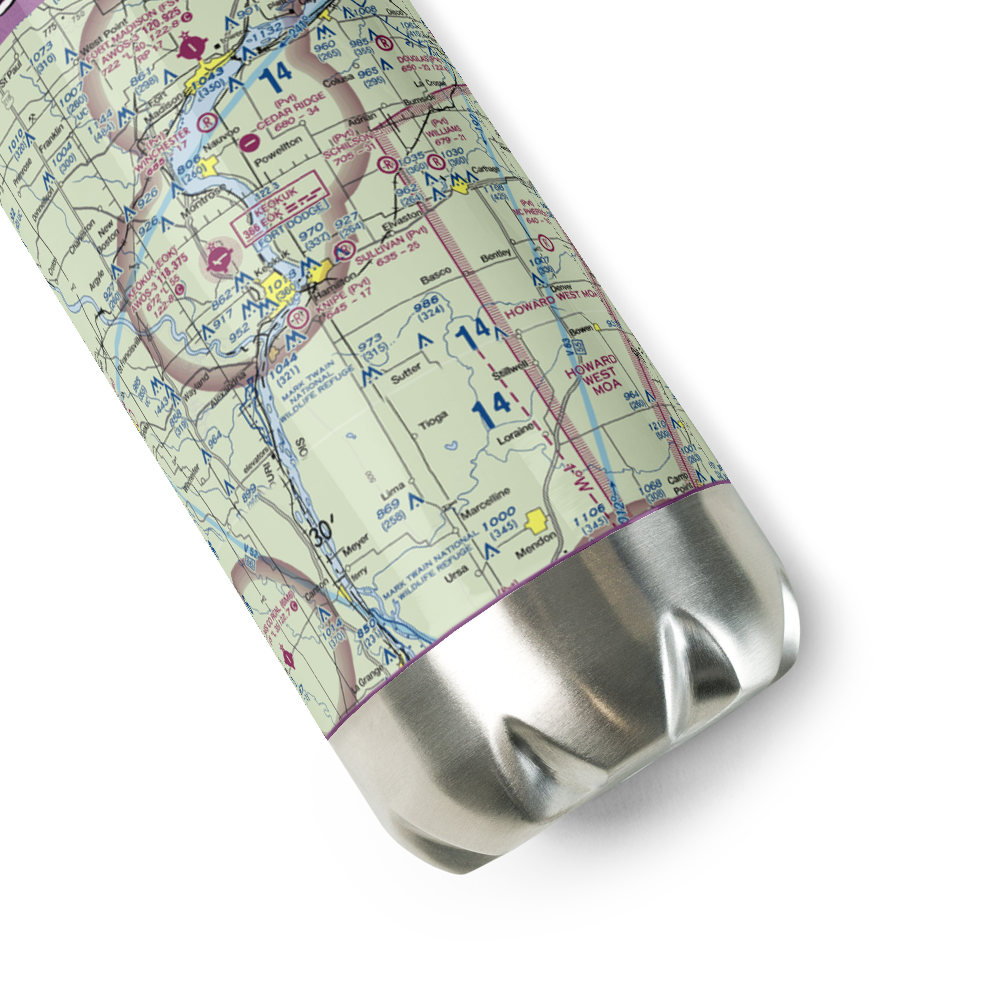 Sullivan Airport (39LL) VFR Sectional Water Bottle 