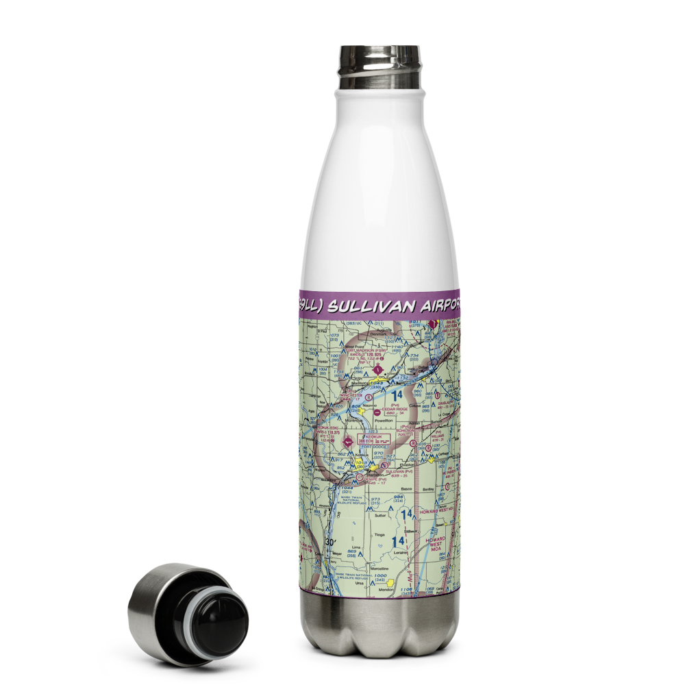 Sullivan Airport (39LL) VFR Sectional Water Bottle 