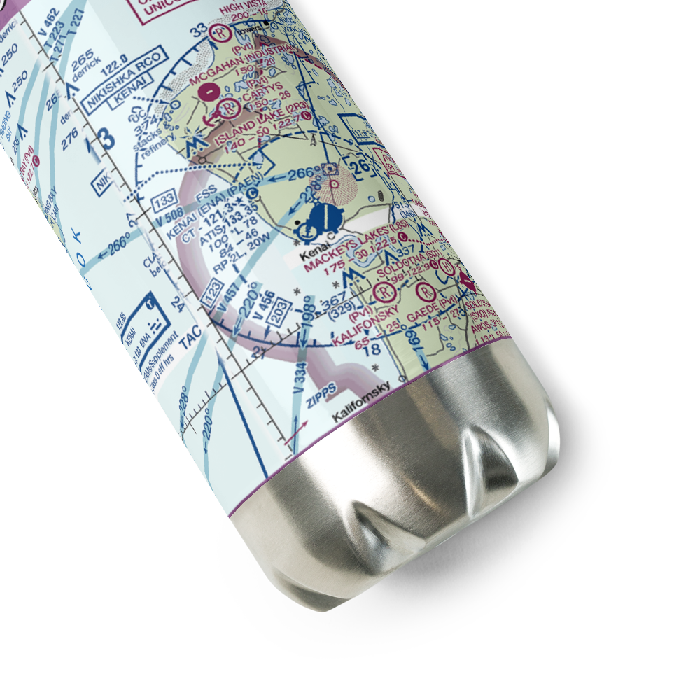 Johnson Airport (3AK4) VFR Sectional Water Bottle 