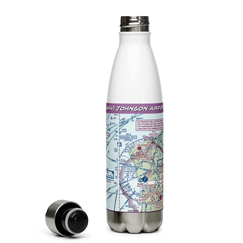 Johnson Airport (3AK4) VFR Sectional Water Bottle 