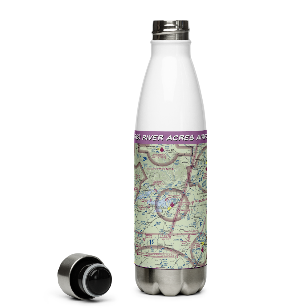 River Acres Airport (3AR8) VFR Sectional Water Bottle 