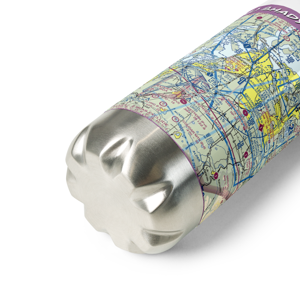 Shady Acres Airport (3B8) VFR Sectional Water Bottle 