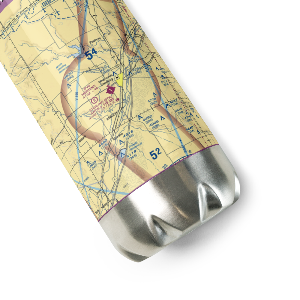 Mertens Airport (3CO2) VFR Sectional Water Bottle 