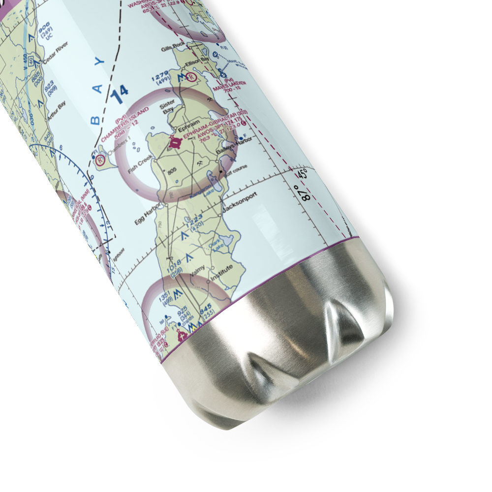 Ephraim-Fish Creek Airport (3D2) VFR Sectional Water Bottle 