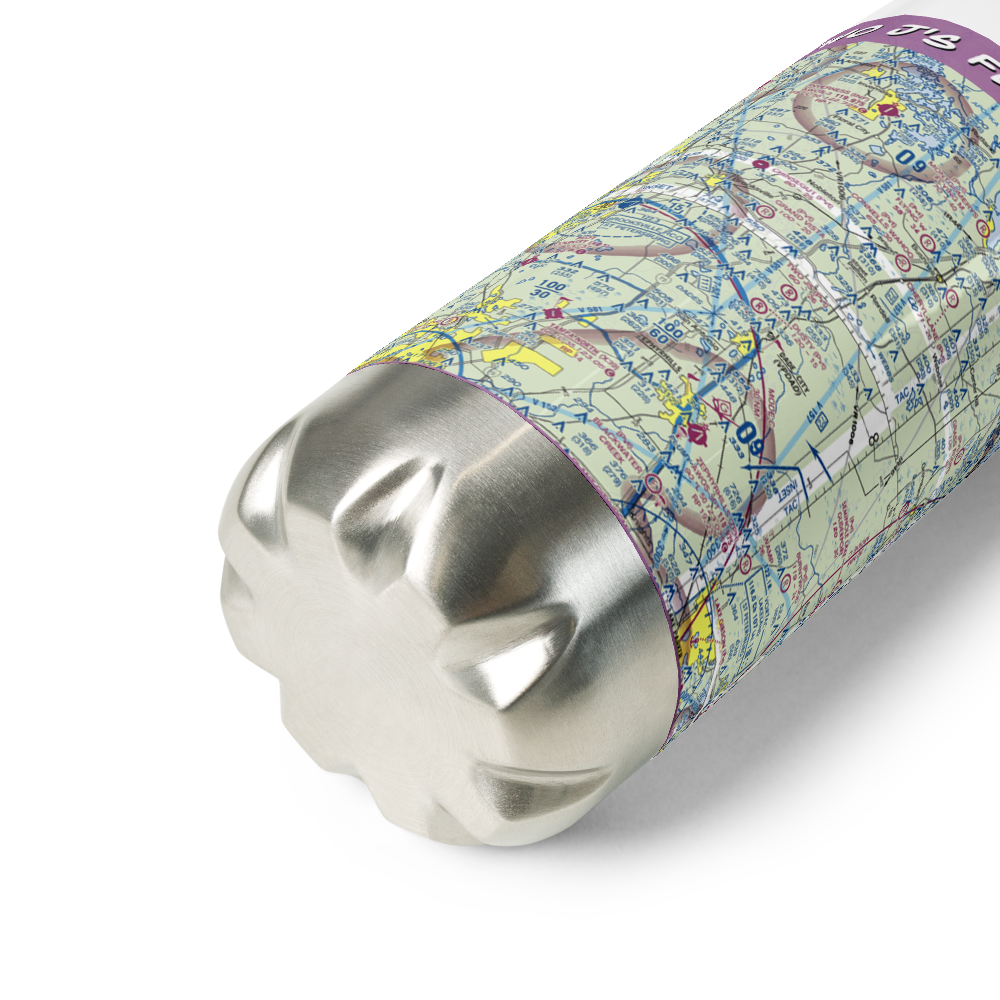 Two J's Flying Ranch Airport (3FL1) VFR Sectional Water Bottle 