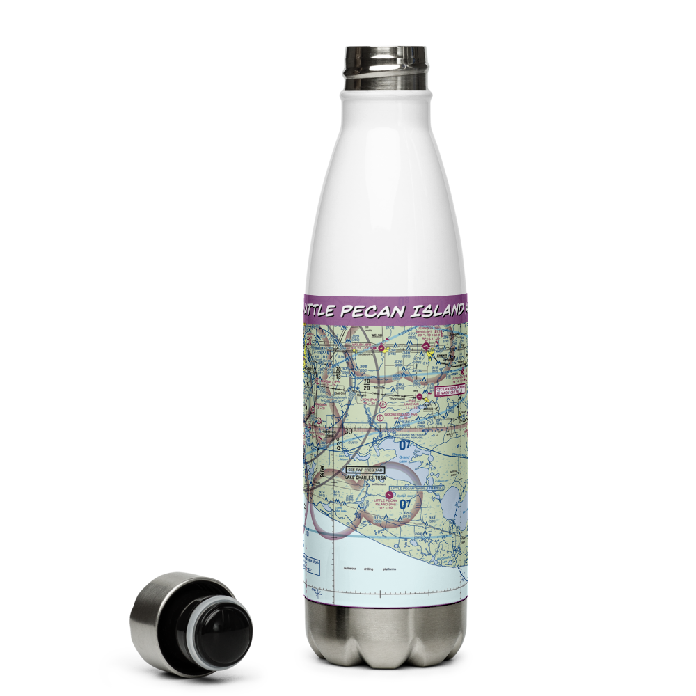 Little Pecan Island Airport (3LA4) VFR Sectional Water Bottle 