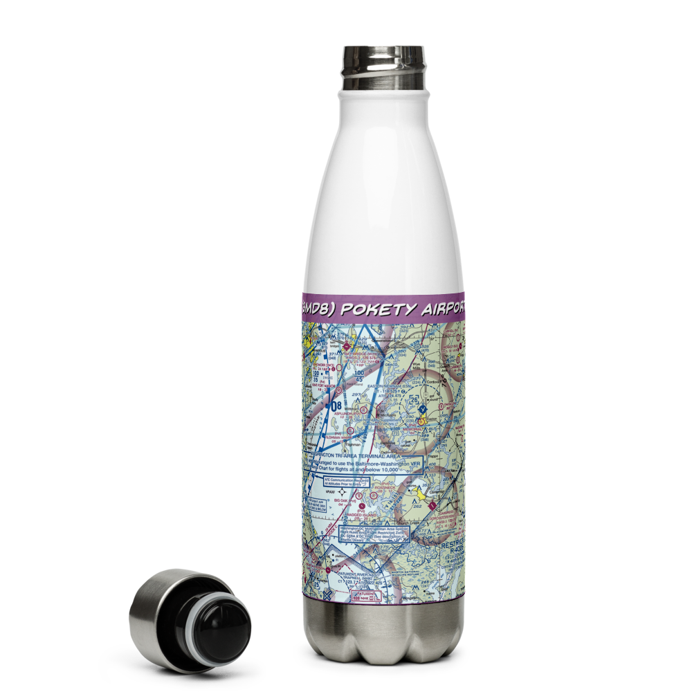 Pokety Airport (3MD8) VFR Sectional Water Bottle 