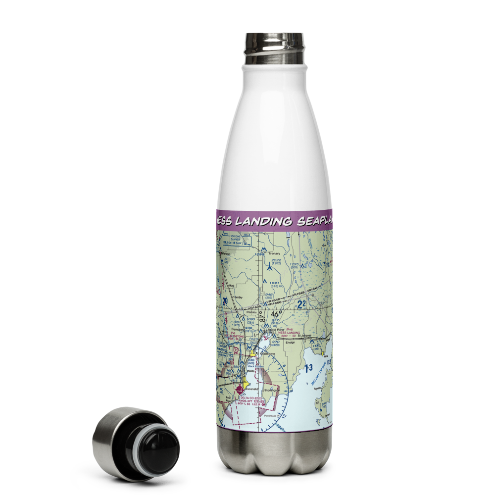Ness Landing Seaplane Base (3MI9) VFR Sectional Water Bottle 