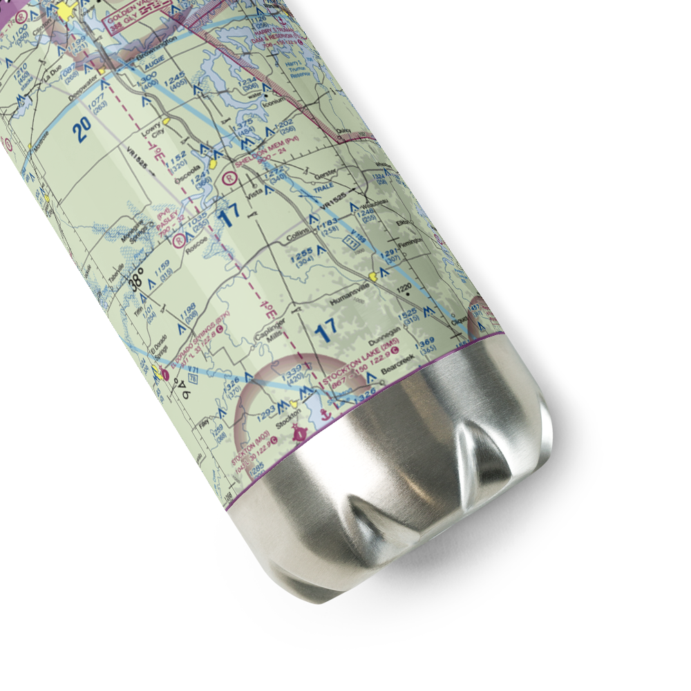 Sean D Sheldon Memorial Airfield (23MU) VFR Sectional Water Bottle 