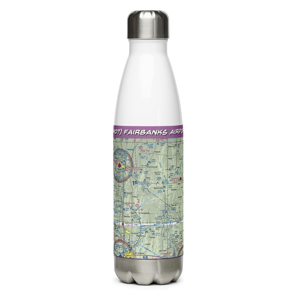 Fairbanks Airport (3MO7) VFR Sectional Water Bottle 