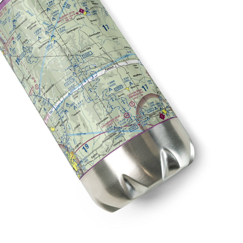 Fizzle Ridge Airport (3MO8) VFR Sectional Water Bottle 