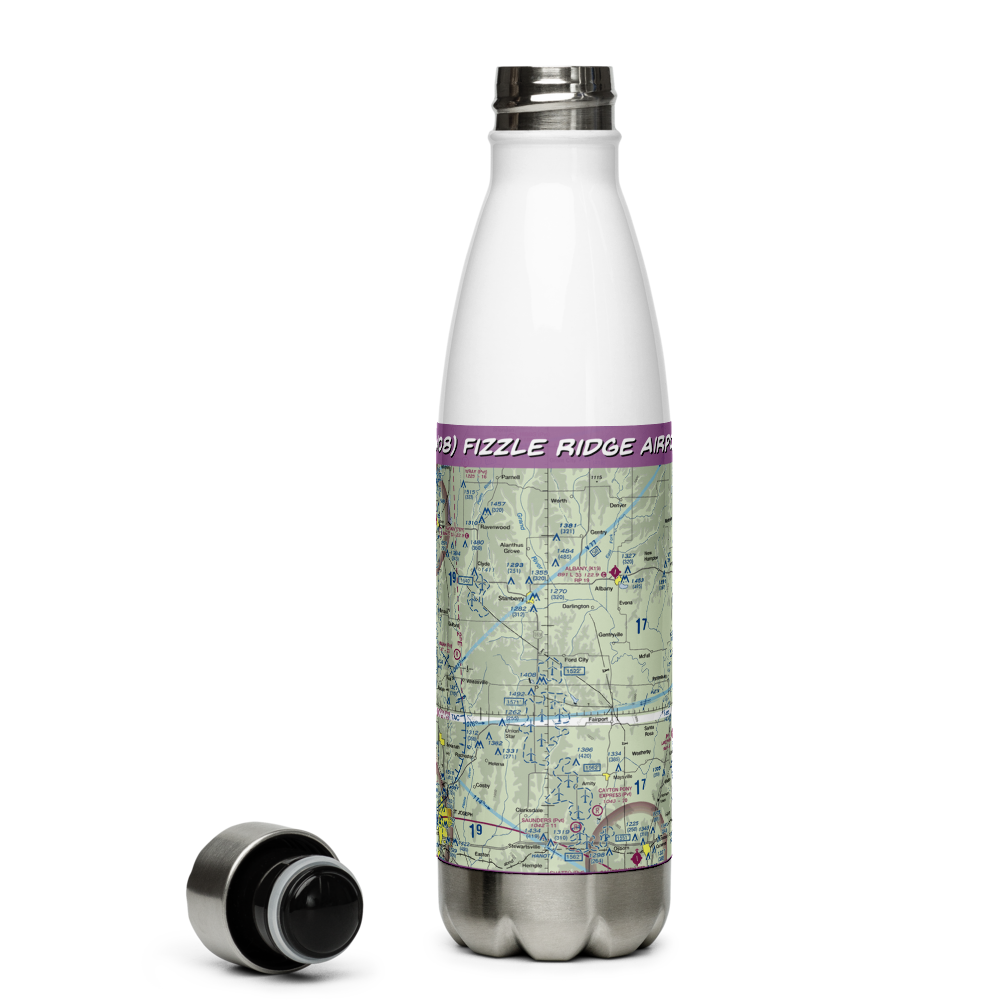 Fizzle Ridge Airport (3MO8) VFR Sectional Water Bottle 