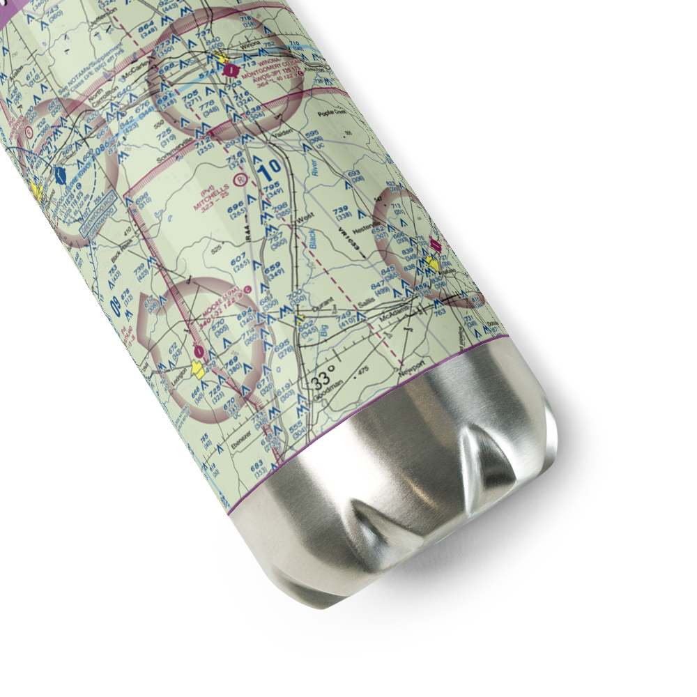 Mitchell's Airport (3MS5) VFR Sectional Water Bottle 