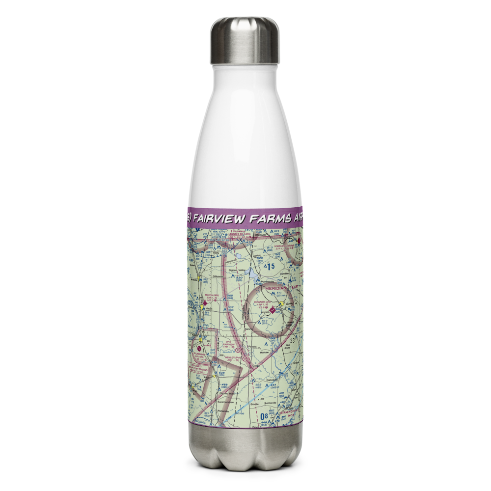 Fairview Farms Airport (3MS8) VFR Sectional Water Bottle 