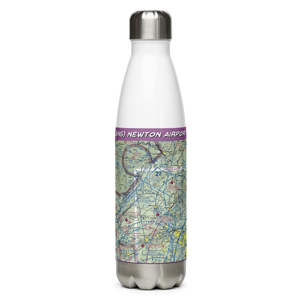 Newton Airport (3N5) VFR Sectional Water Bottle 
