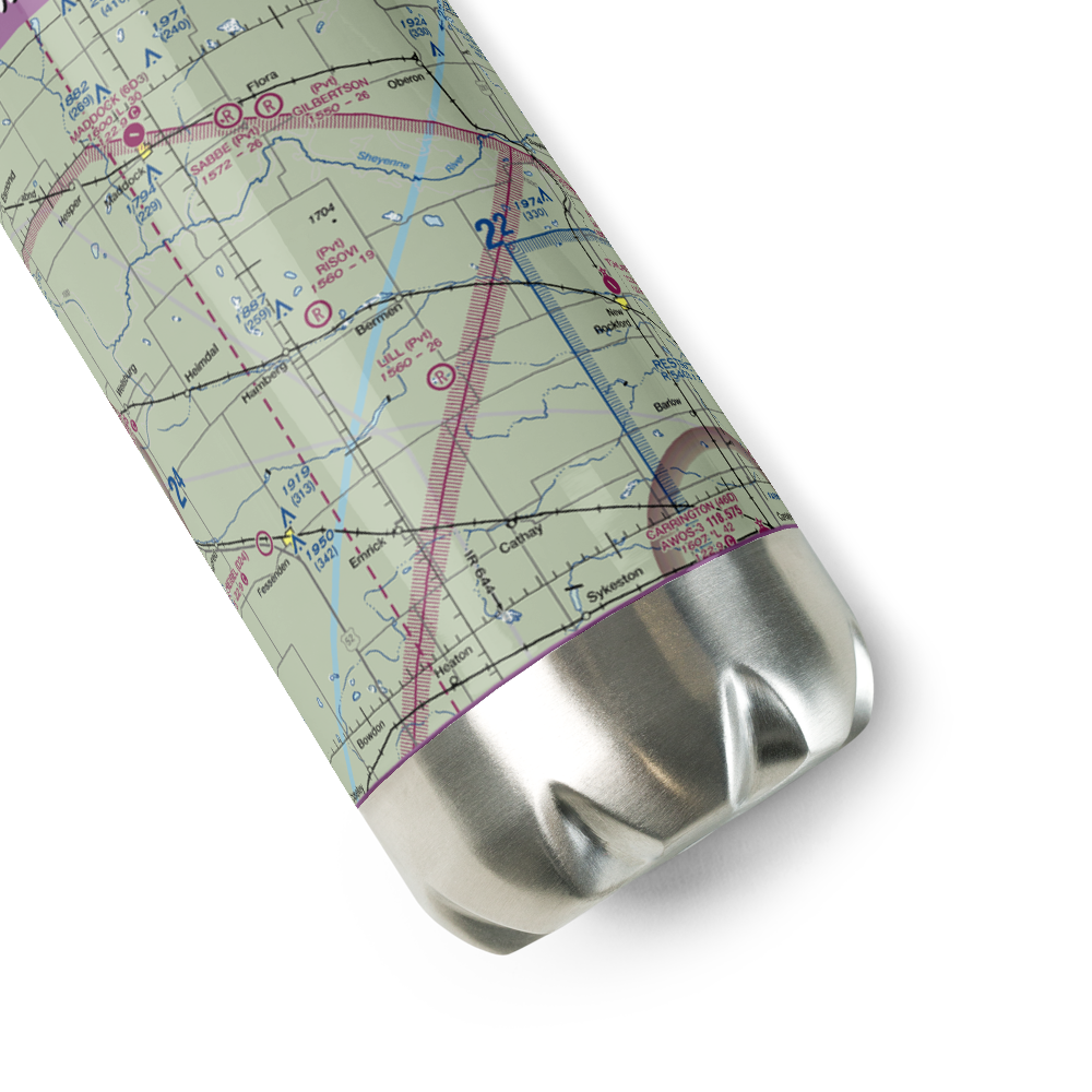 Risovi Ranch Strip (3NA6) VFR Sectional Water Bottle 