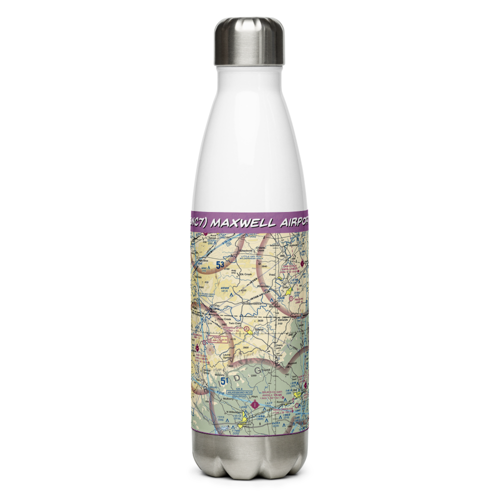 Maxwell Airport (3NC7) VFR Sectional Water Bottle 