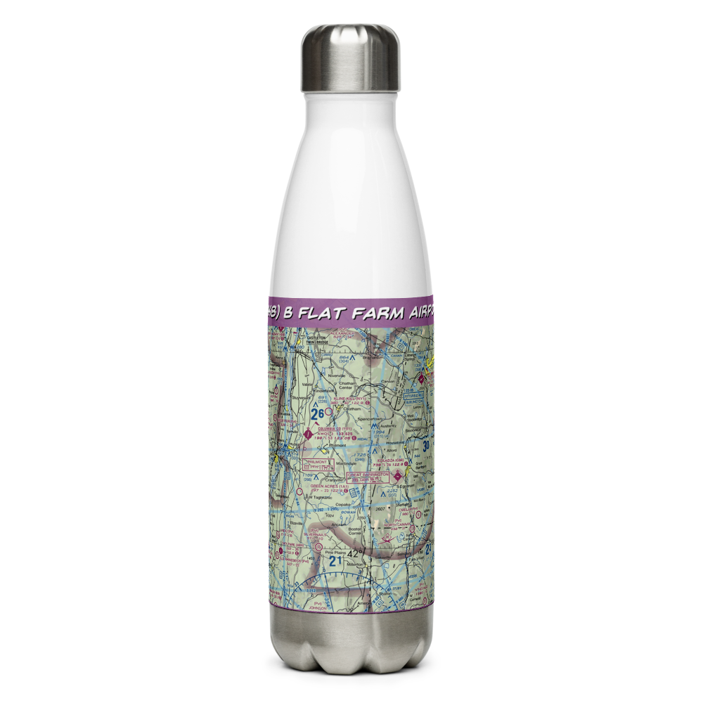 B Flat Farm Airport (3NK8) VFR Sectional Water Bottle 