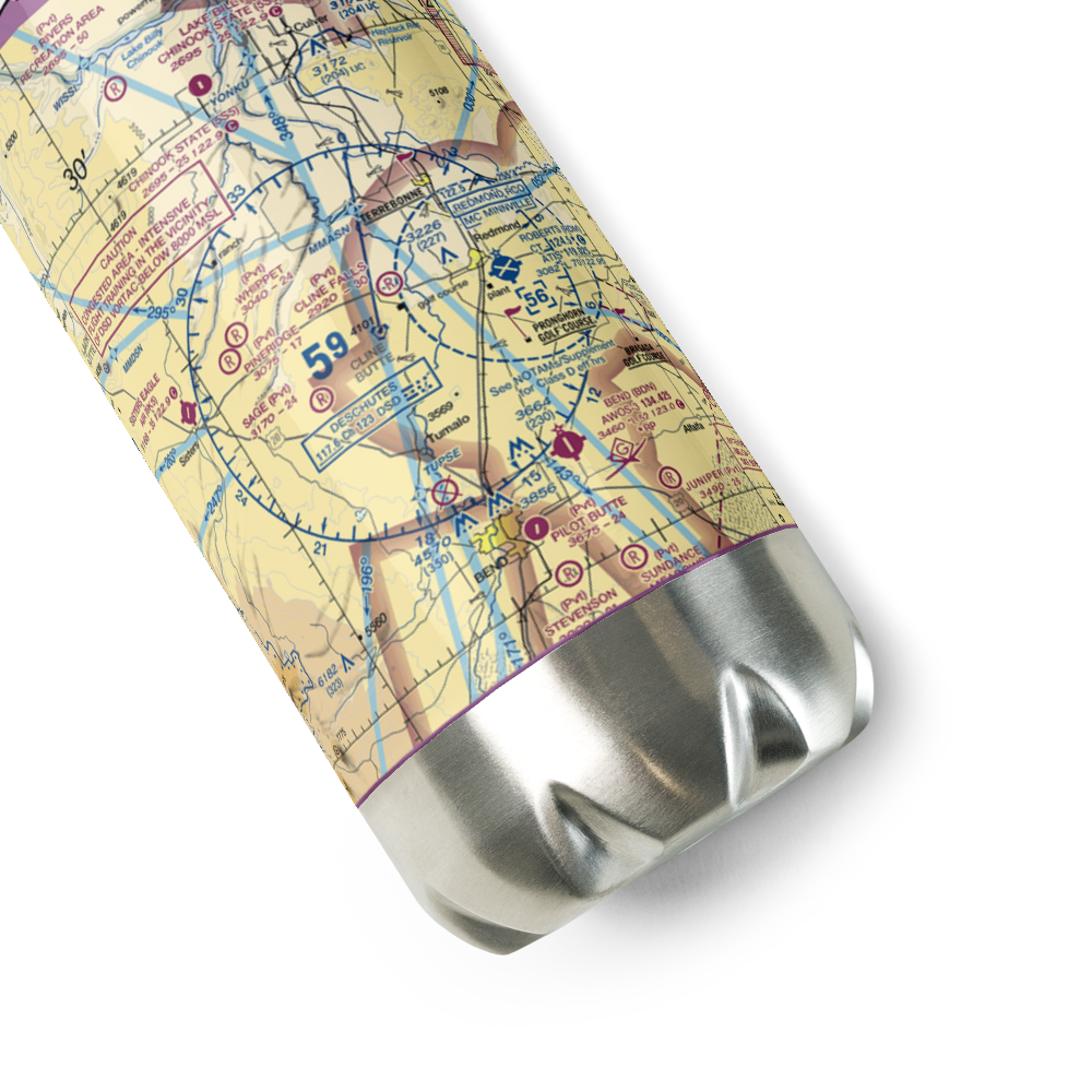 Cline Falls Air Park (3OR8) VFR Sectional Water Bottle 