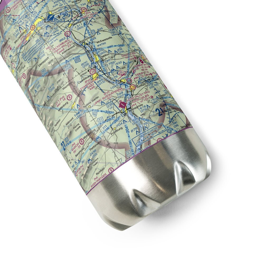 Fox Hollow Airport (3PA6) VFR Sectional Water Bottle 
