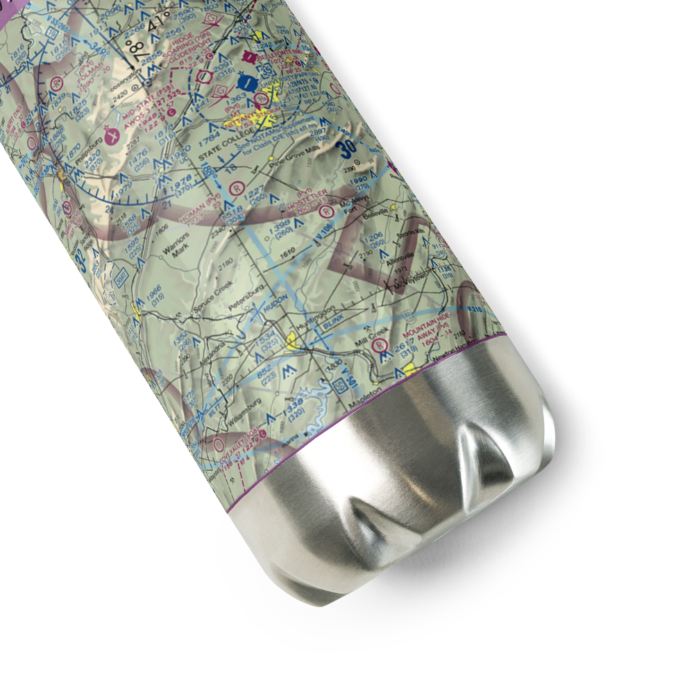 Mountain Hide-Away Airport (3PS4) VFR Sectional Water Bottle 