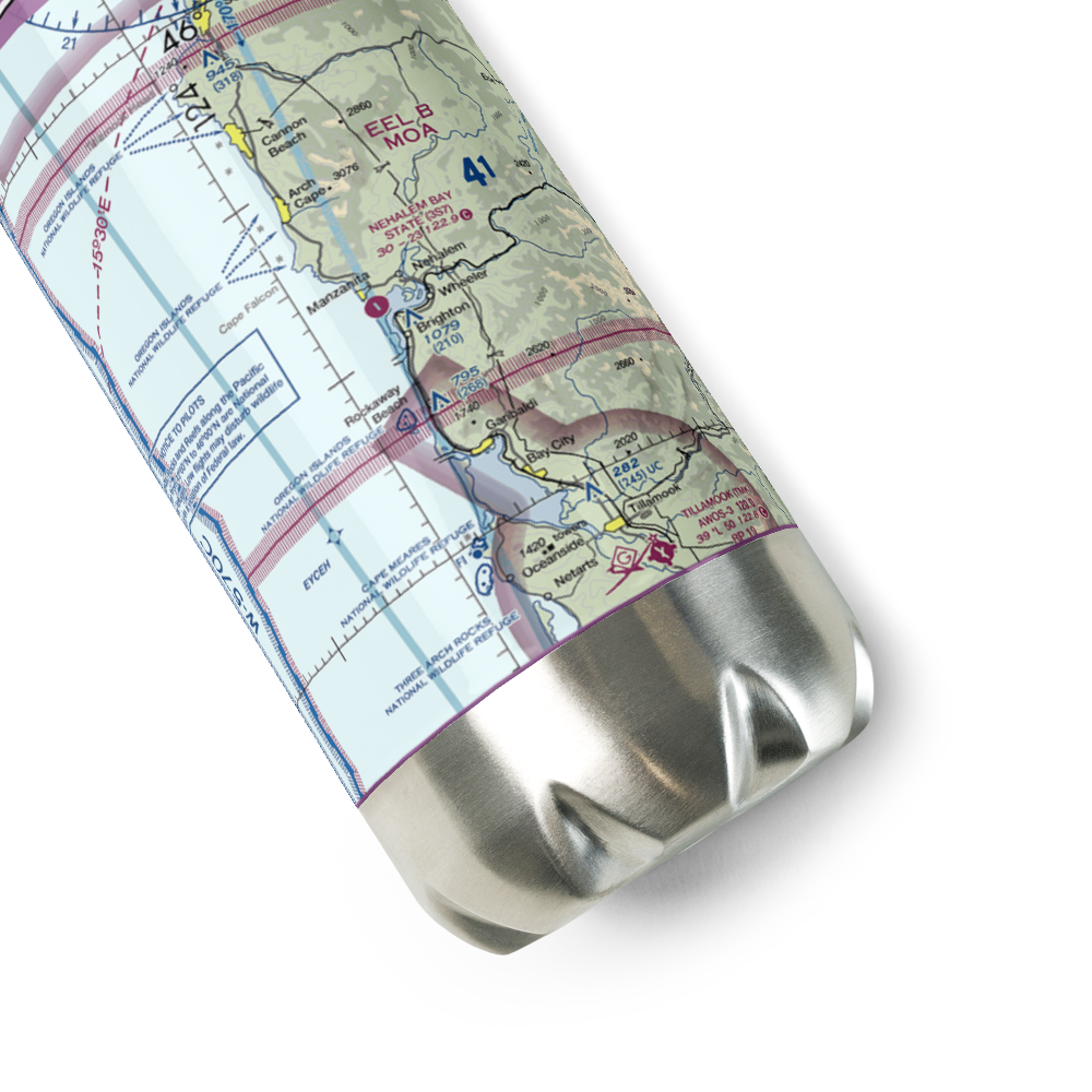 Nehalem Bay State Airport (3S7) VFR Sectional Water Bottle 