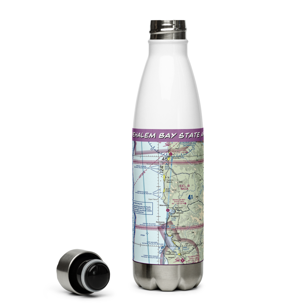 Nehalem Bay State Airport (3S7) VFR Sectional Water Bottle 
