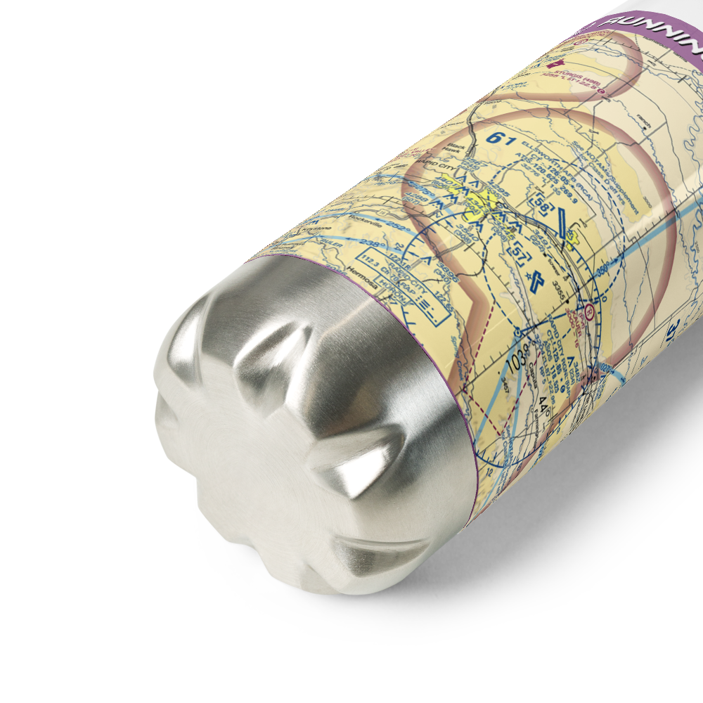 Running Colors Airport (3SD6) VFR Sectional Water Bottle 