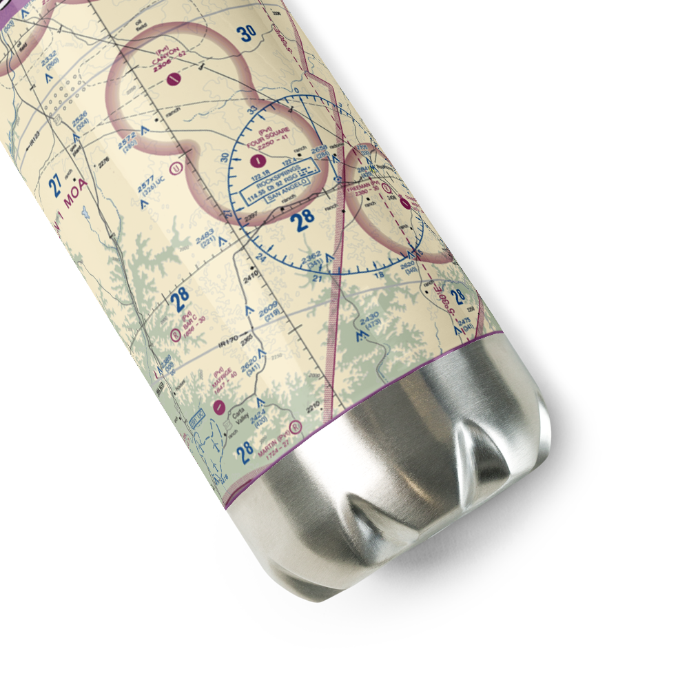 Four Square Ranch Airport (3TA0) VFR Sectional Water Bottle 