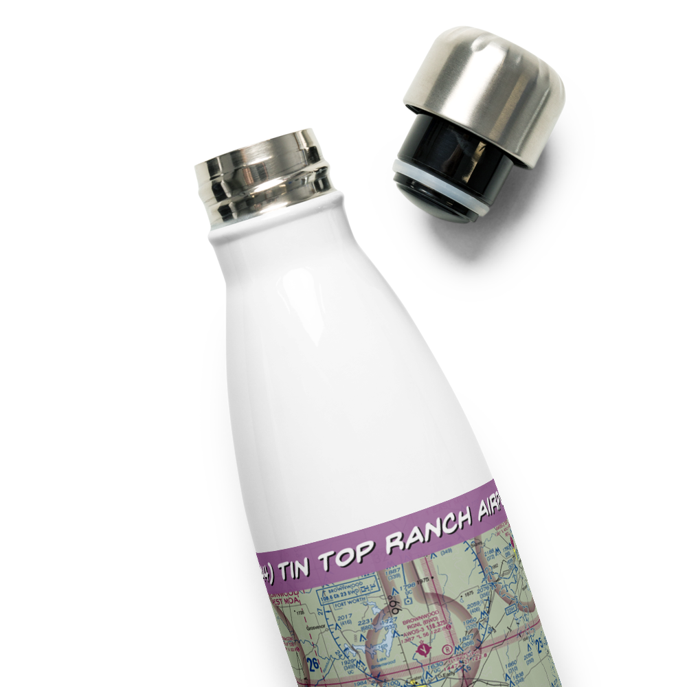Tin Top Ranch Airport (3TA4) VFR Sectional Water Bottle 