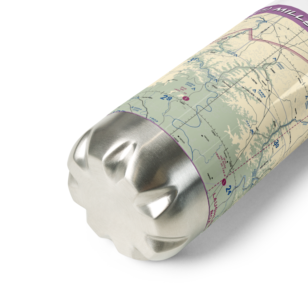 Mills Ranch Airport (3TE7) VFR Sectional Water Bottle 