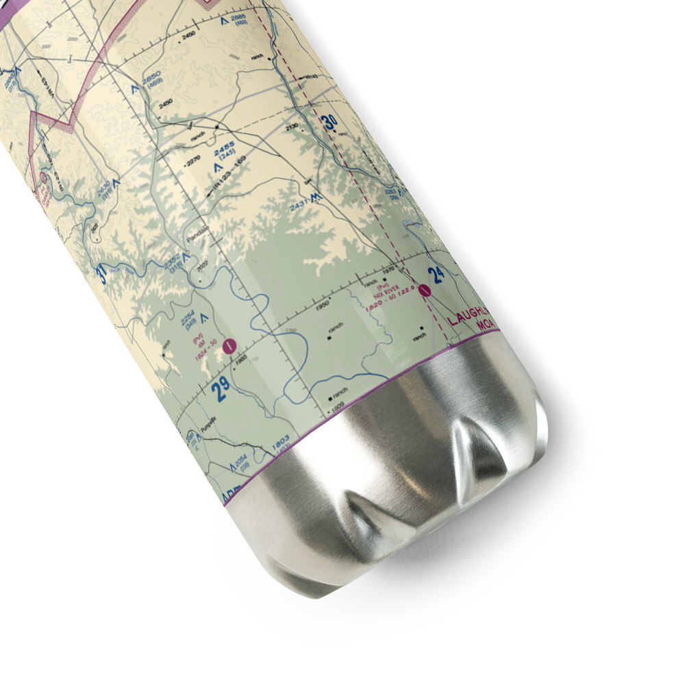 Mills Ranch Airport (3TE7) VFR Sectional Water Bottle 