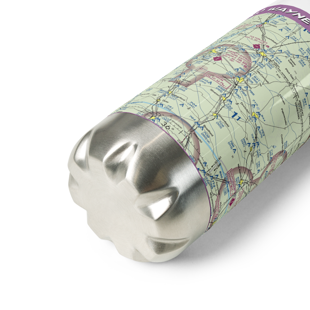 Wayne's World Airport (3TN3) VFR Sectional Water Bottle 
