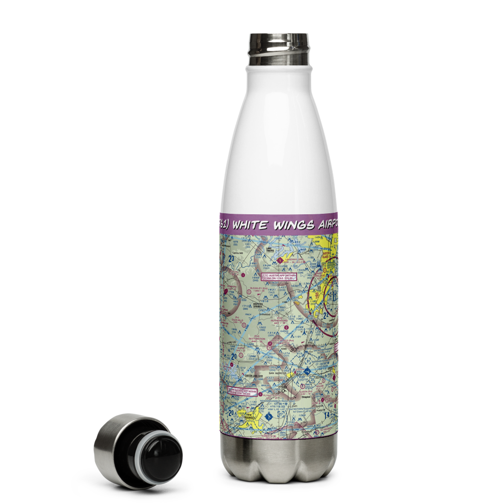 White Wings Airport (3TS1) VFR Sectional Water Bottle 