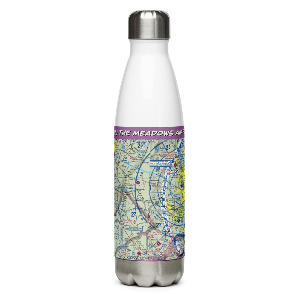 The Meadows Airport (3VA1) VFR Sectional Water Bottle 