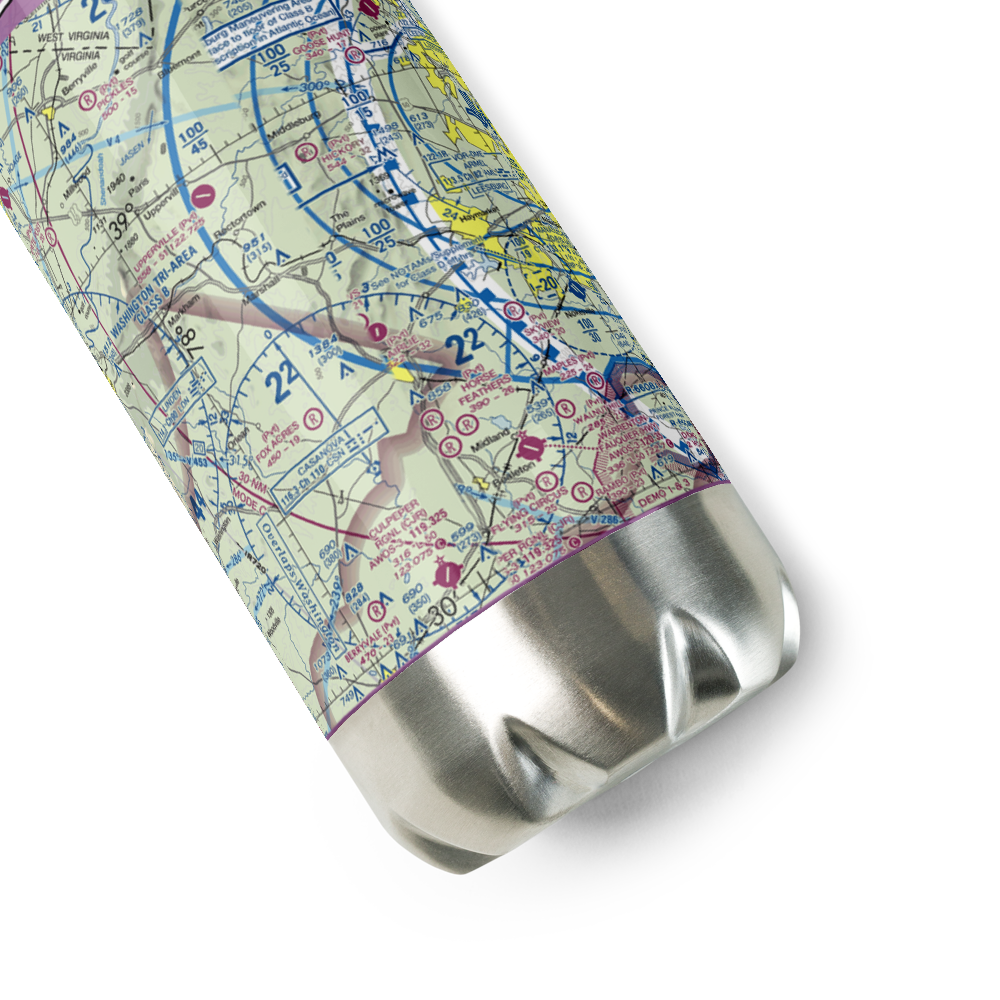 The Meadows Airport (3VA1) VFR Sectional Water Bottle 