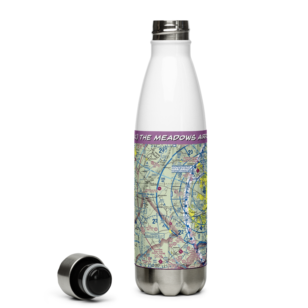 The Meadows Airport (3VA1) VFR Sectional Water Bottle 
